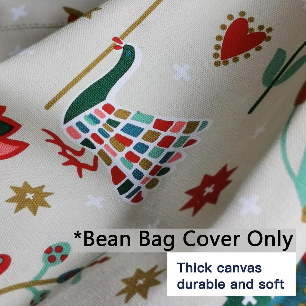 Stuffed Animal Storage Bean Bag Cover, 27" Velvet Toy Organizer