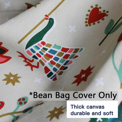 Stuffed Animal Storage Bean Bag Cover, 27" Velvet Toy Organizer