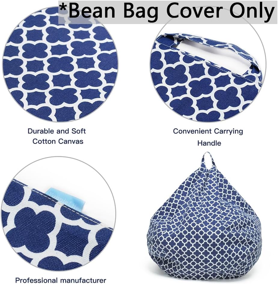 Stuffed Animal Storage Bean Bag Cover, 27" Velvet Toy Organizer