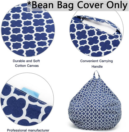 Stuffed Animal Storage Bean Bag Cover, 27" Velvet Toy Organizer