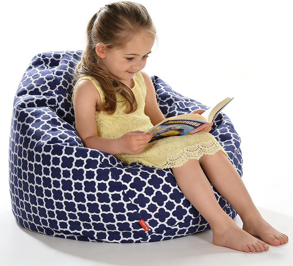 Stuffed Animal Storage Bean Bag Cover, 27" Velvet Toy Organizer