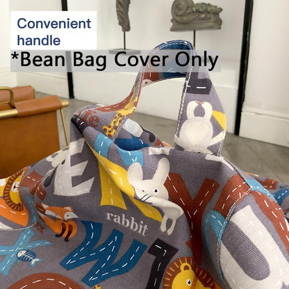 Stuffed Animal Storage Bean Bag Cover, 27" Velvet Toy Organizer
