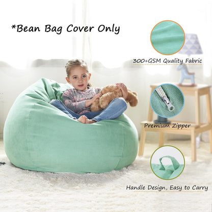 Stuffed Animal Storage Bean Bag Cover, 27" Velvet Toy Organizer