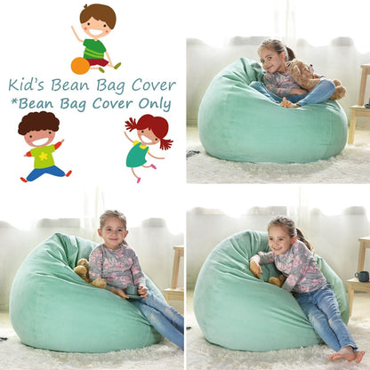 Stuffed Animal Storage Bean Bag Cover, 27" Velvet Toy Organizer