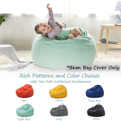 Stuffed Animal Storage Bean Bag Cover, 27" Velvet Toy Organizer