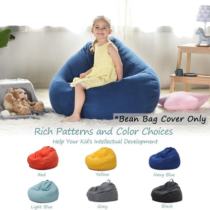 Stuffed Animal Storage Bean Bag Cover, 27" Velvet Toy Organizer