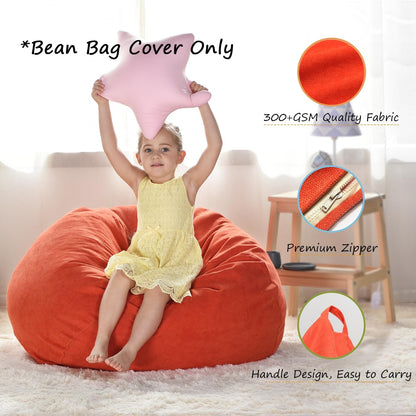 Stuffed Animal Storage Bean Bag Cover, 27" Velvet Toy Organizer