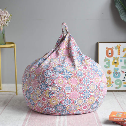 Stuffed Animal Storage Bean Bag Cover, 27" Velvet Toy Organizer