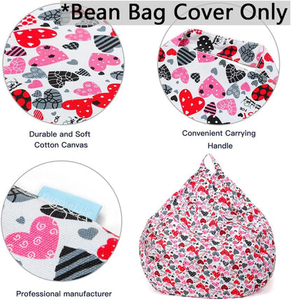 Stuffed Animal Storage Bean Bag Cover, 27" Velvet Toy Organizer