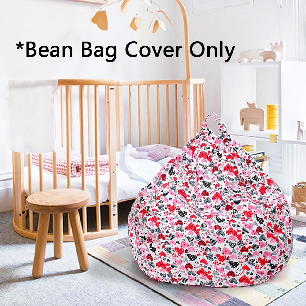Stuffed Animal Storage Bean Bag Cover, 27" Velvet Toy Organizer