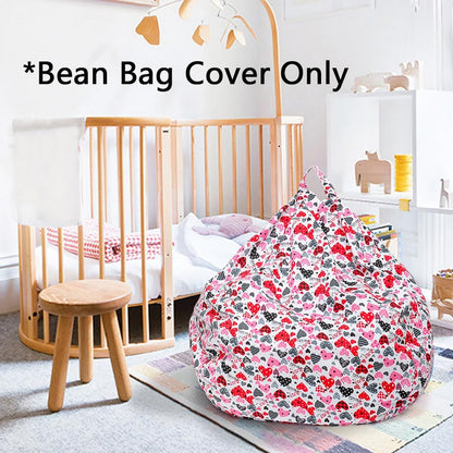 Stuffed Animal Storage Bean Bag Cover, 27" Velvet Toy Organizer