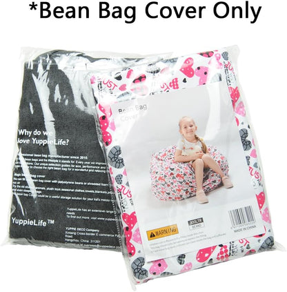 Stuffed Animal Storage Bean Bag Cover, 27" Velvet Toy Organizer