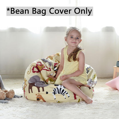 Stuffed Animal Storage Bean Bag Cover, 27" Velvet Toy Organizer