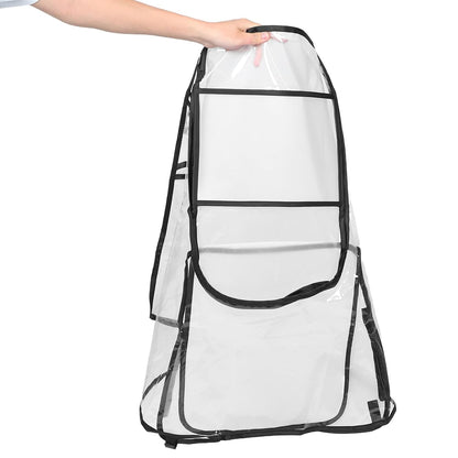 Universal Waterproof Stroller Rain Cover with Eva Zipper and Viewing Window, Windproof Pushchair Raincover for Carrier, Outdoor Weather Protection for Most Strollers