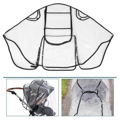 Universal Waterproof Stroller Rain Cover with Eva Zipper and Viewing Window, Windproof Pushchair Raincover for Carrier, Outdoor Weather Protection for Most Strollers