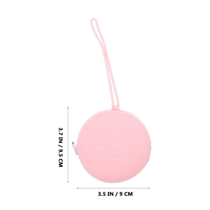 Silicone Pacifier Holder Case Portable Newborn Pacifier Storage Pouch with Strap for Boys Travel Soother Container in Mica Gray, Sakura Pink, Lilac Purple
