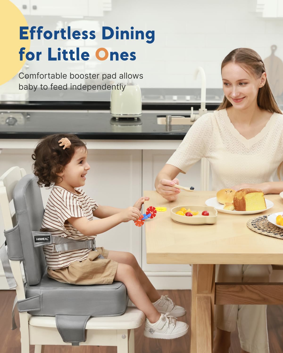 Booster Seat for Kitchen Chair, Toddler Booster Seat Dining Table
