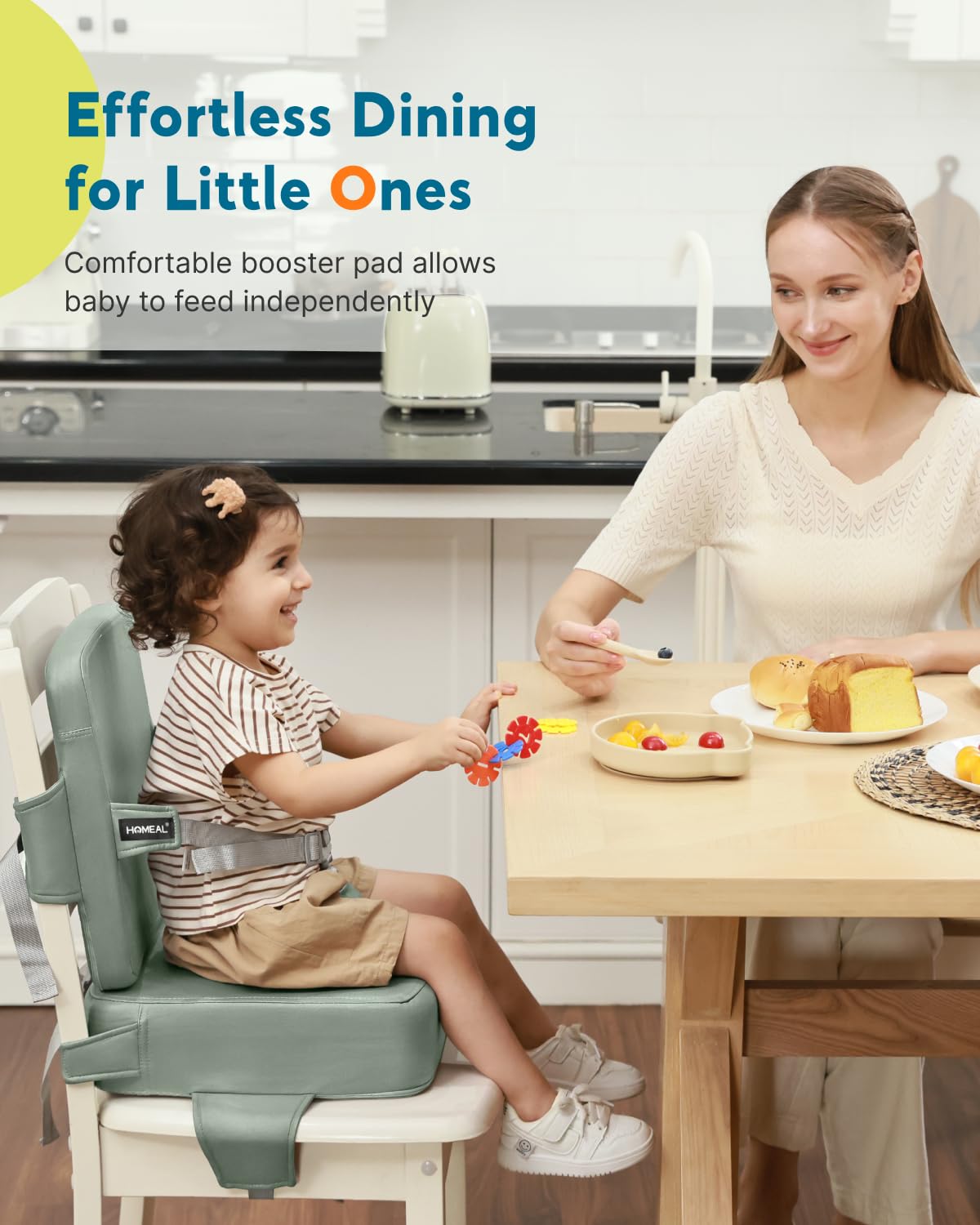 Booster Seat for Kitchen Chair, Toddler Booster Seat Dining Table