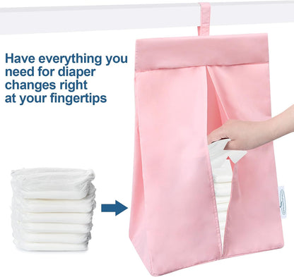 SPRINGSPIRIT Hanging Diaper Caddy, Diaper Organizer & Holder, Grey