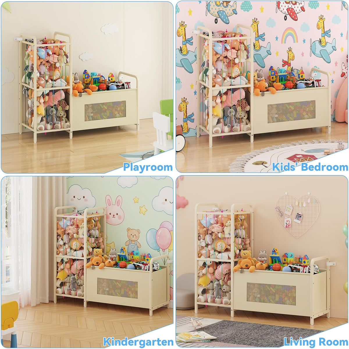 B10 Toy Storage Organizer with Stuffed Animal Storage, Beige