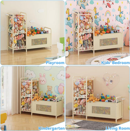 B10 Toy Storage Organizer with Stuffed Animal Storage, Beige