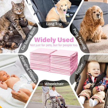 Disposable Changing Pad Liners for Baby 17 x 13 Inches (25 Pack) Absorbent Waterproof Underpads Incontinence Care Soft Non-Woven Fabric Breathable Changing Pad (Cherry Blossom)
