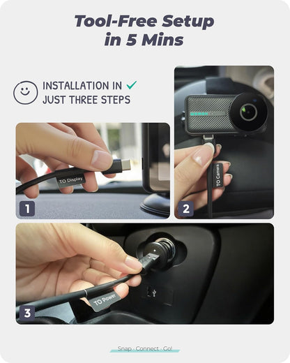 Magnetic Double Car Camera for 2 Baby with 5" 1080P IPS Monitor