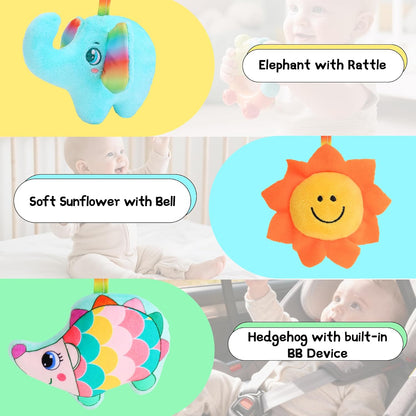 Car Seat Toys for Babies 0-6 Months, Black & White