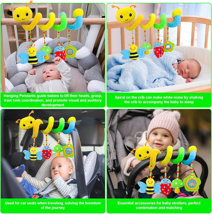 Car Seat Toys for Babies 0-6 Months, Black & White