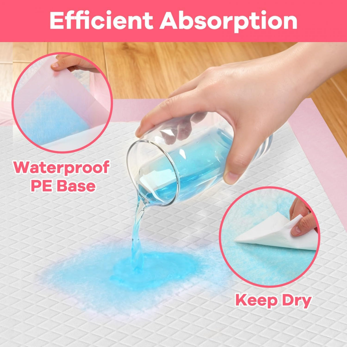 Disposable Changing Pads for Baby 24 Inches x 17 Inches Disposable Underpads Waterproof Diaper Changing Pad Breathable Underpads Bed Table Protector Mat Changing Pad Liner