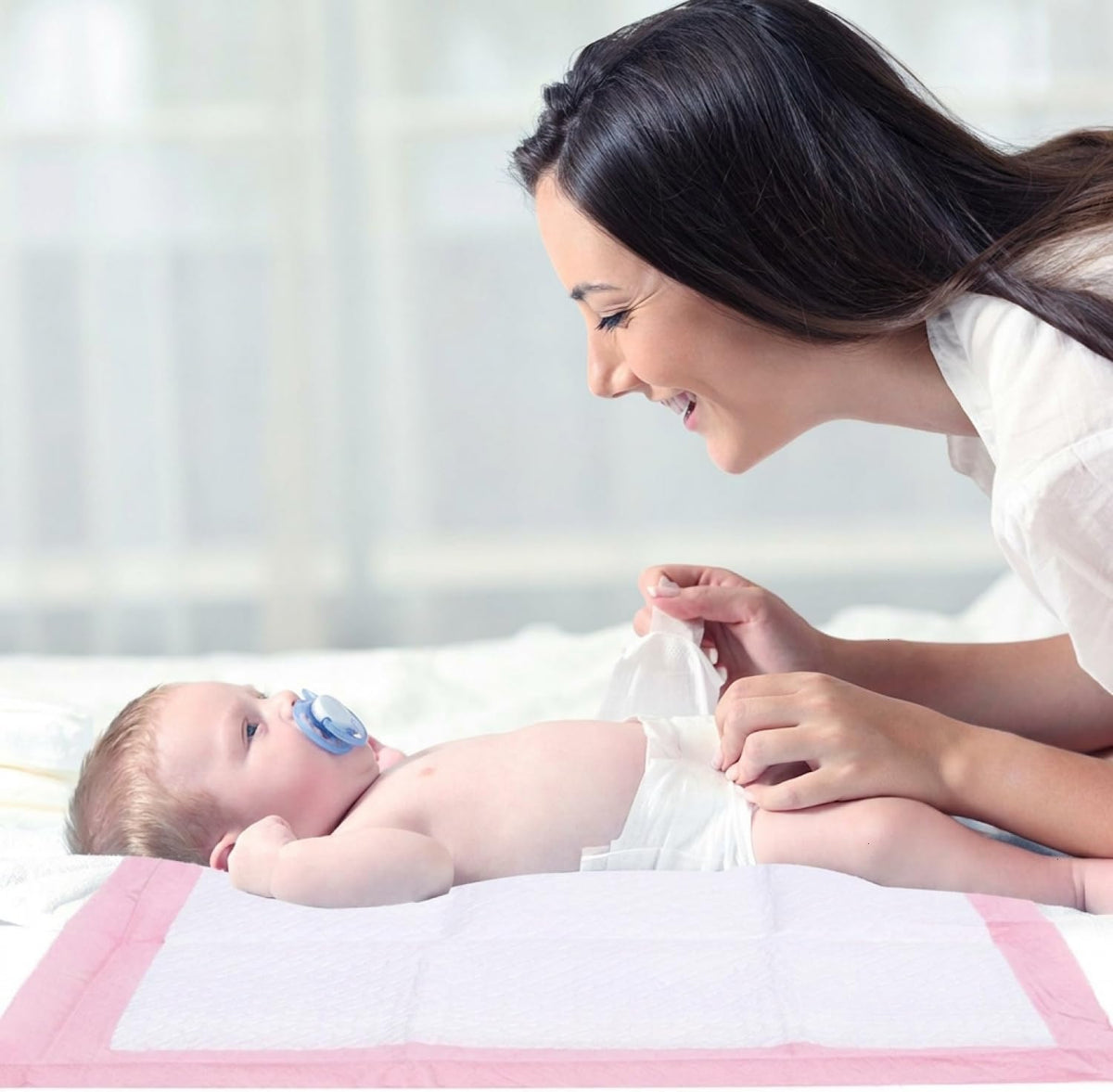 Disposable Changing Pads for Baby 24 Inches x 17 Inches Disposable Underpads Waterproof Diaper Changing Pad Breathable Underpads Bed Table Protector Mat Changing Pad Liner
