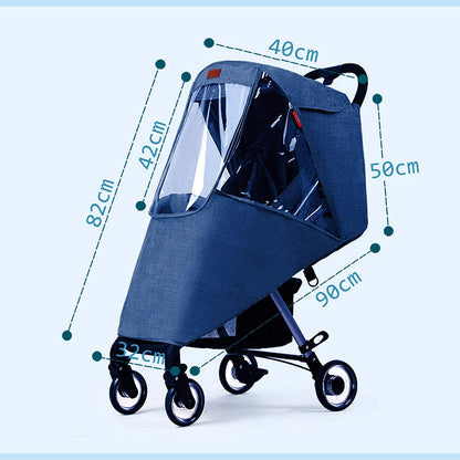 Stroller Rain Cover Universal Pram Buggy Rain Shield Waterproof Stroller Weather Shield Baby Pushchair Cover with Canopy Window