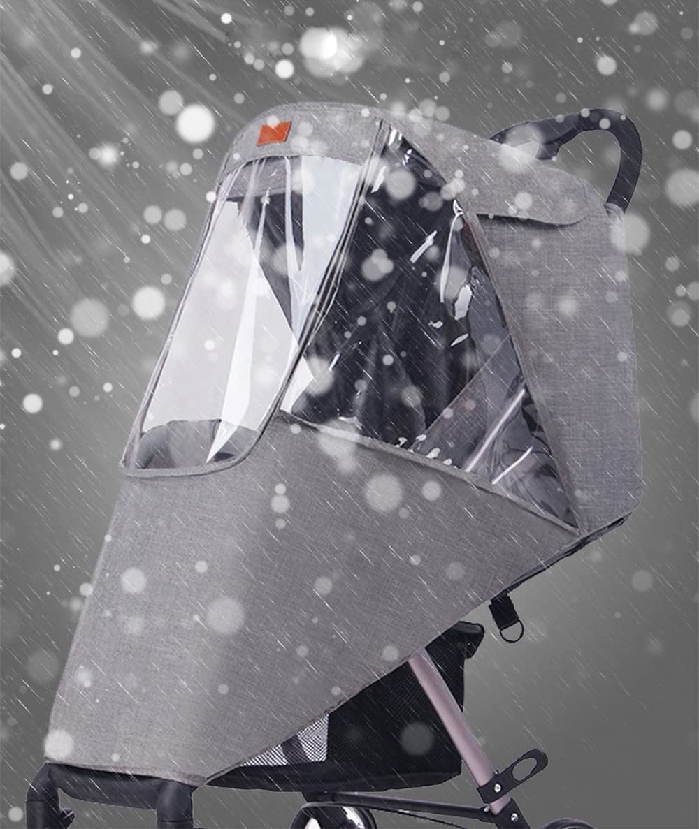 Stroller Rain Cover Universal Pram Buggy Rain Shield Waterproof Stroller Weather Shield Baby Pushchair Cover with Canopy Window