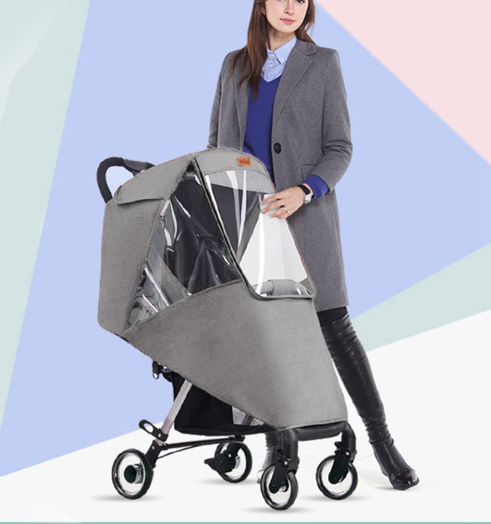 Stroller Rain Cover Universal Pram Buggy Rain Shield Waterproof Stroller Weather Shield Baby Pushchair Cover with Canopy Window
