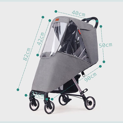 Stroller Rain Cover Universal Pram Buggy Rain Shield Waterproof Stroller Weather Shield Baby Pushchair Cover with Canopy Window