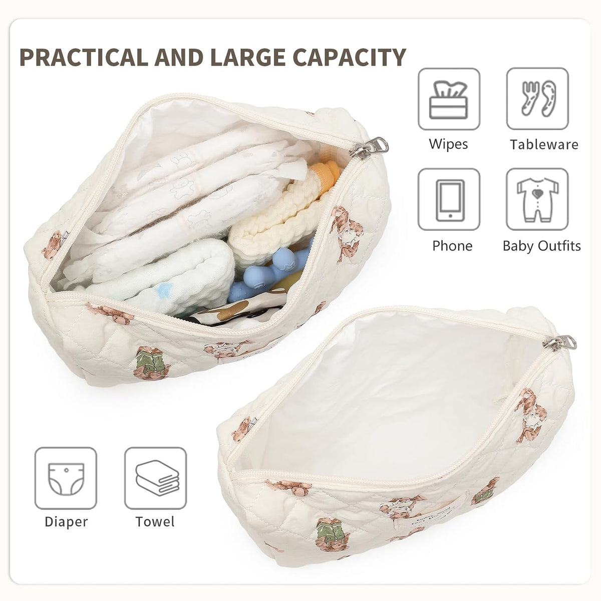 Diaper Bag Organizer Pouches - 2 Pack, Small Diaper Bag Mini Purse
