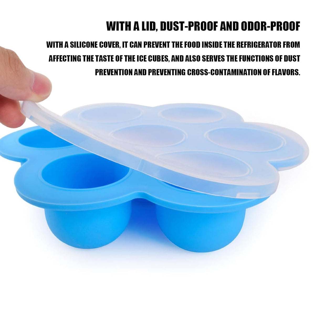 Section Silicone Food Freezer Tray with on Lids Safe Silicone Treat Tray for Easy Meal Preps and Storage Leak Food Divider