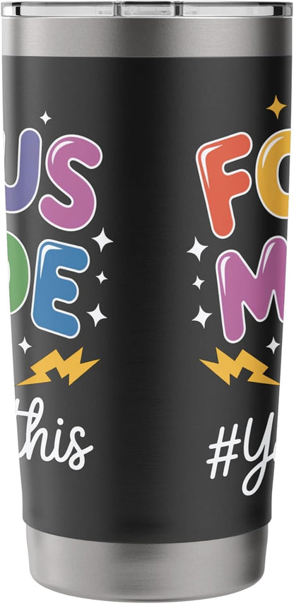 Colorful Focus Mode with Cute Brain Art Stainless Steel Insulated Tumbler