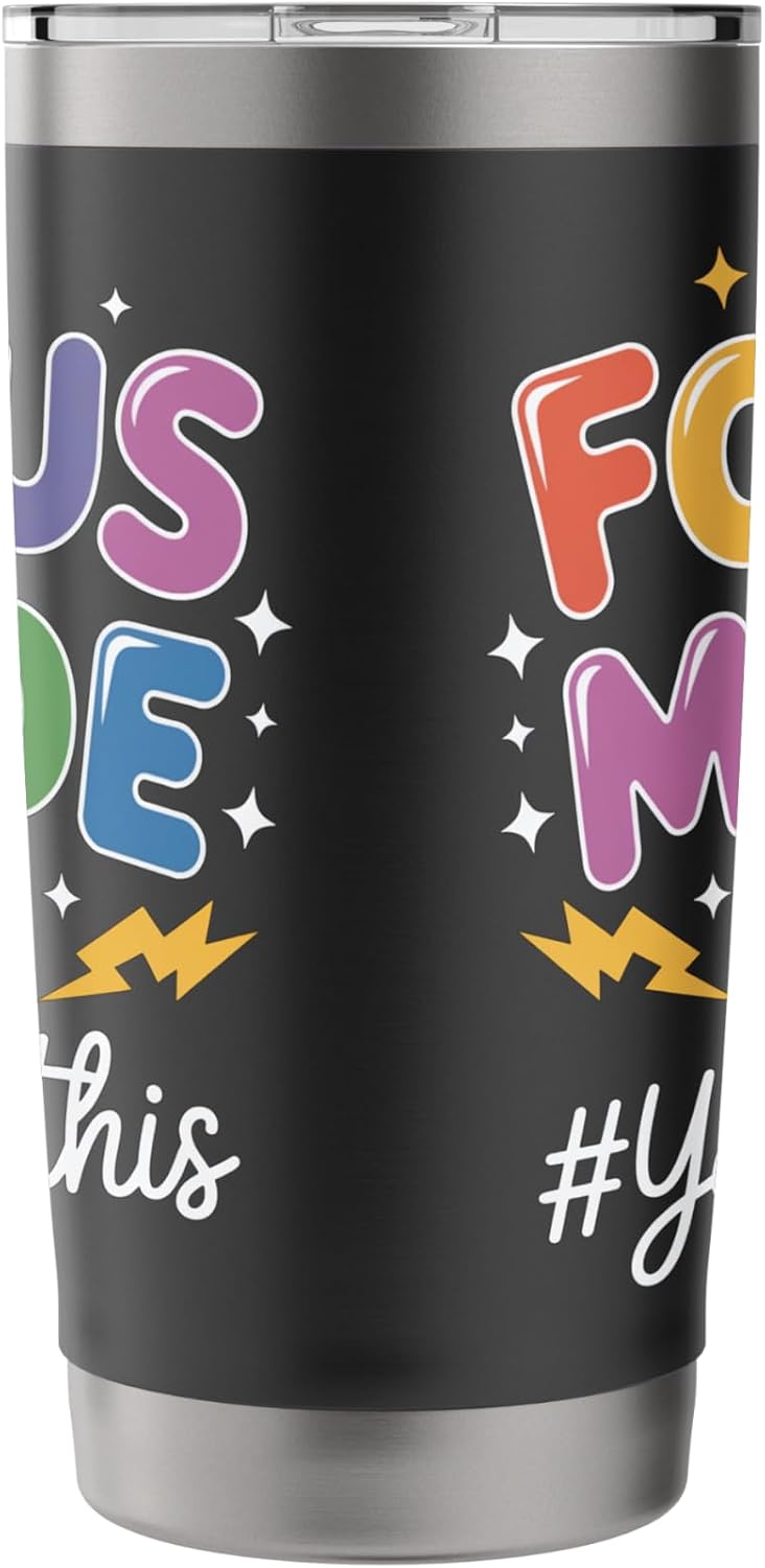 Colorful Focus Mode with Cute Brain Art Stainless Steel Insulated Tumbler