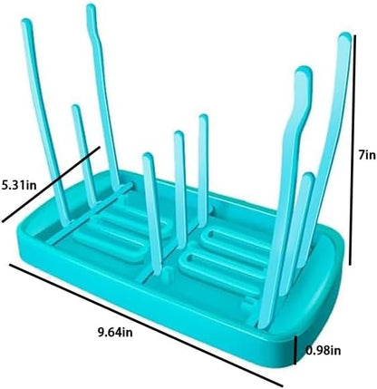 Fashion Space Saving Baby Bottle Folding Drying Rack Portable Bottle Dryer for Nipples, Breast Pump Parts, Baby Items - Portable Travel Bottle Drying Rack - Newborn Essentials Must Haves Blue