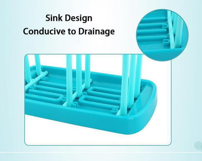 Fashion Space Saving Baby Bottle Folding Drying Rack Portable Bottle Dryer for Nipples, Breast Pump Parts, Baby Items - Portable Travel Bottle Drying Rack - Newborn Essentials Must Haves Blue