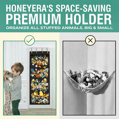 Storage for Stuffed Animal - Over Door Organizer for Stuffies, Baby Accessories, and Toy Plush/Easy Installation with Breathable Hanging Pockets (Green)