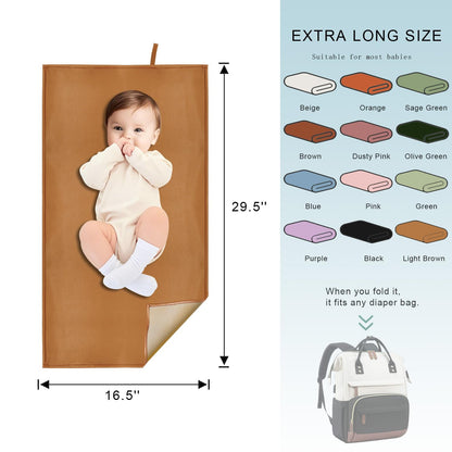 Pink Diaper Changing Pad for Baby, Portable Changing Mat