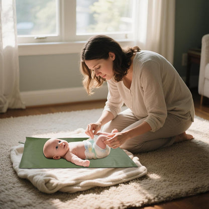 Pink Diaper Changing Pad for Baby, Portable Changing Mat