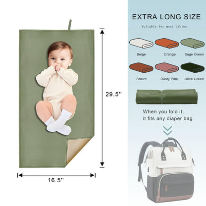 Pink Diaper Changing Pad for Baby, Portable Changing Mat