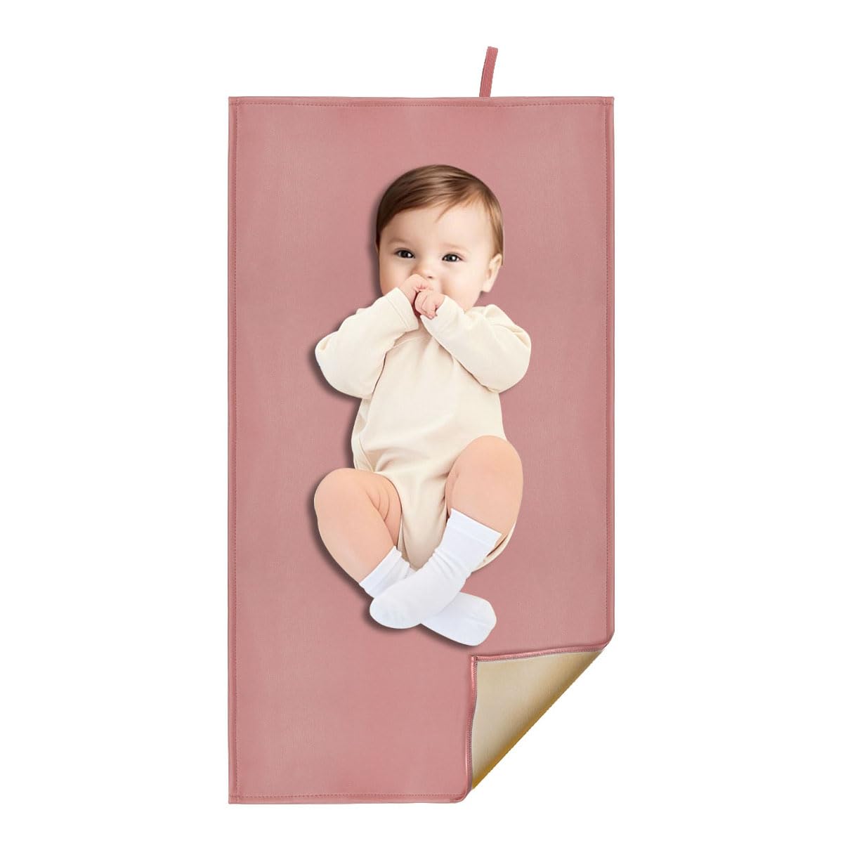 Pink Diaper Changing Pad for Baby, Portable Changing Mat