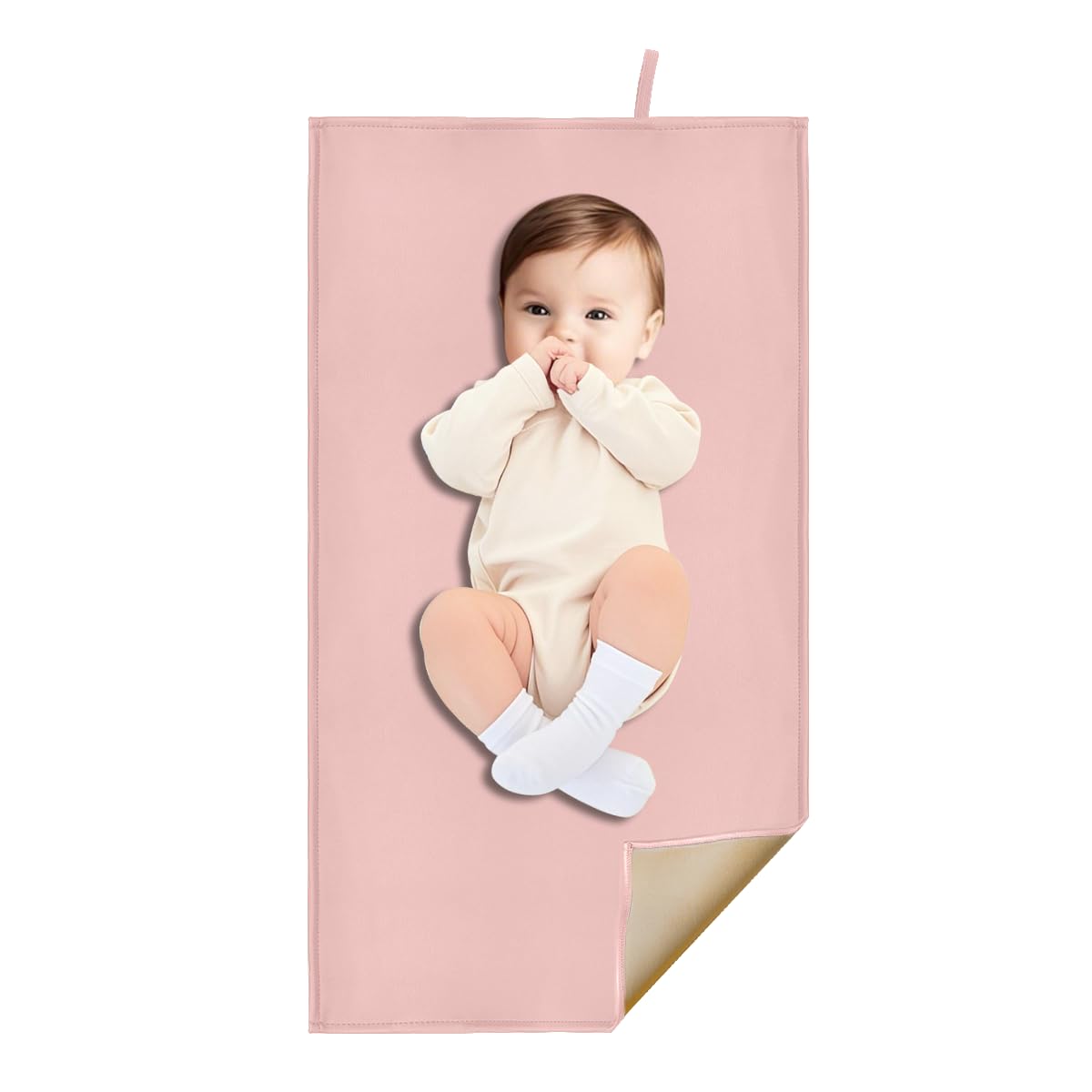 Pink Diaper Changing Pad for Baby, Portable Changing Mat