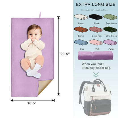 Pink Diaper Changing Pad for Baby, Portable Changing Mat