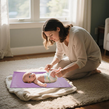 Pink Diaper Changing Pad for Baby, Portable Changing Mat