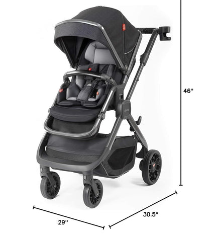 Quantum Stroller Travel Bag, Heavy Duty Stroller Cover for Gate Check Luggage, Airplane Friendly with Wheels, Padded Easy Carry Strap